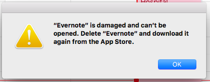 Evernote mac app damaged android